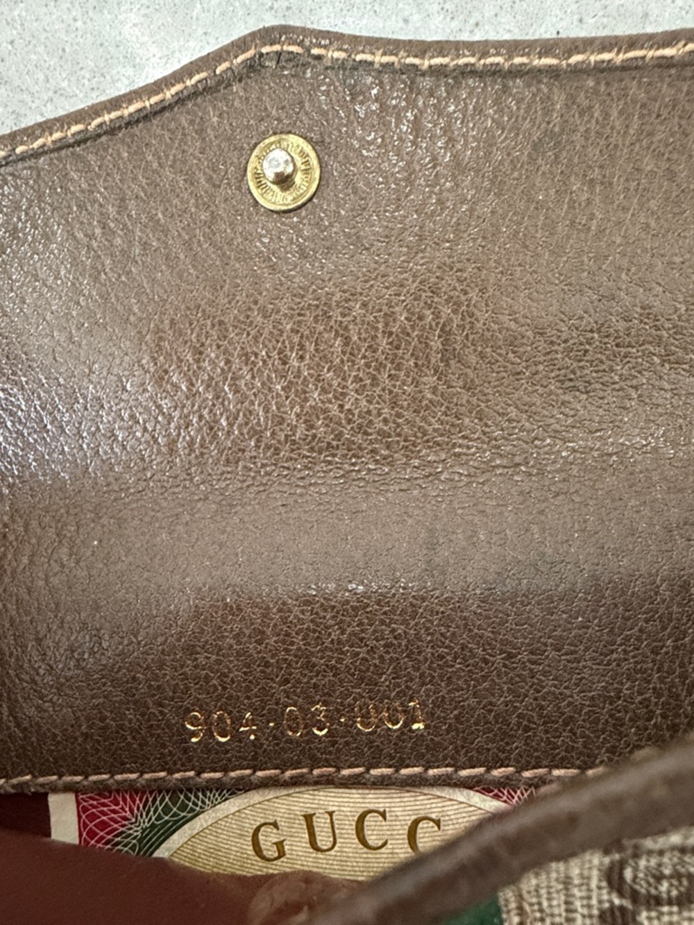 EUC Gucci Brown GG Canvas Bifold Wallet with Web Stripe - Picture 5 of 8